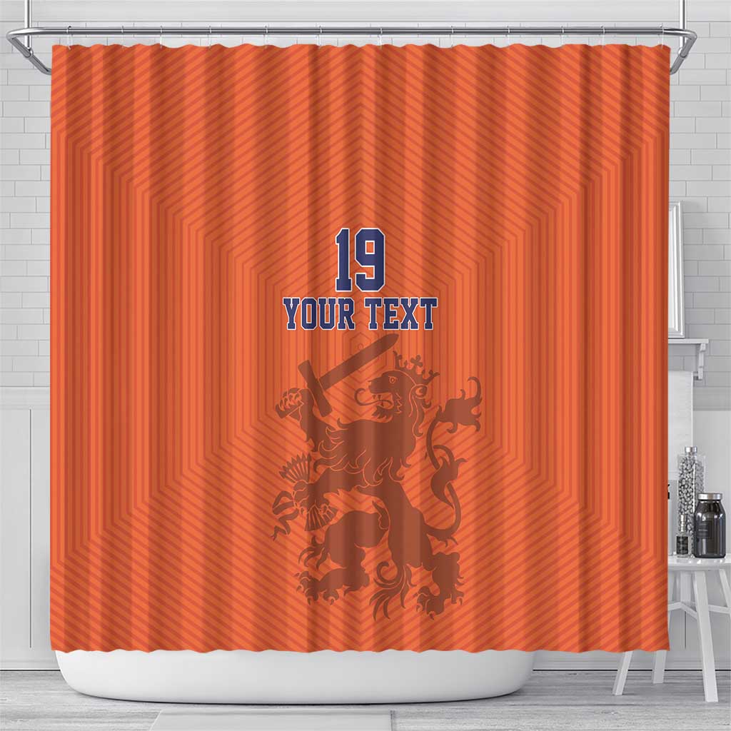 Custom World Football 2026 Netherlands Shower Curtain Holland Oranje Dutch Lion - Wonder Print Shop