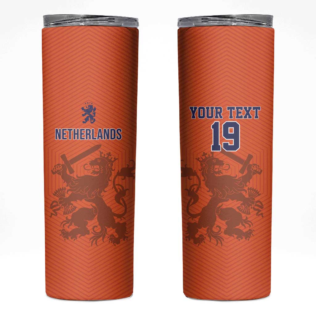 Custom World Football 2026 Netherlands Skinny Tumbler Holland Oranje Dutch Lion - Wonder Print Shop