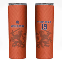 Custom World Football 2026 Netherlands Skinny Tumbler Holland Oranje Dutch Lion - Wonder Print Shop