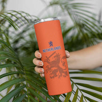 Custom World Football 2026 Netherlands Skinny Tumbler Holland Oranje Dutch Lion - Wonder Print Shop