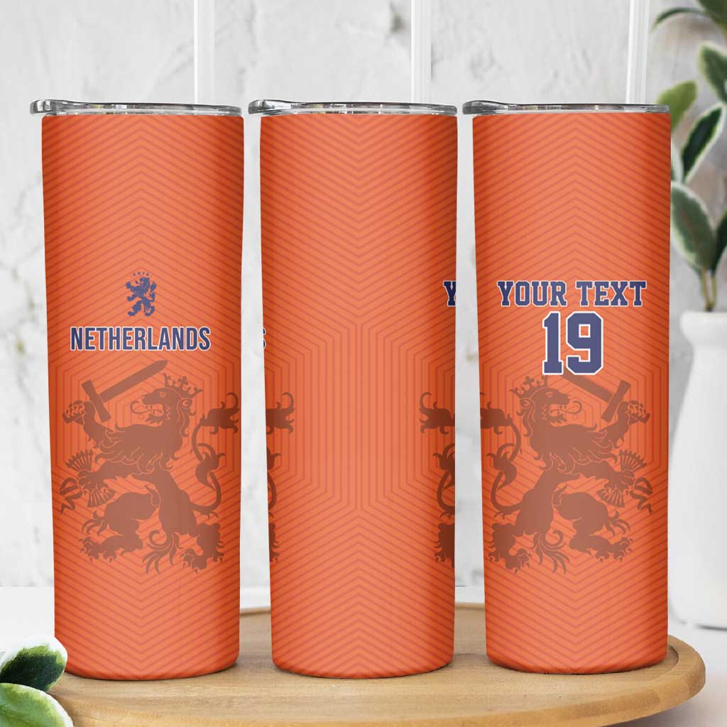 Custom World Football 2026 Netherlands Skinny Tumbler Holland Oranje Dutch Lion - Wonder Print Shop