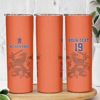 Custom World Football 2026 Netherlands Skinny Tumbler Holland Oranje Dutch Lion - Wonder Print Shop