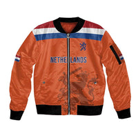 Custom World Football 2026 Netherlands Sleeve Zip Bomber Jacket Holland Oranje Dutch Lion - Wonder Print Shop