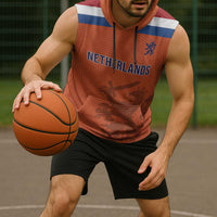 Custom World Football 2026 Netherlands Sleeveless Hoodie Holland Oranje Dutch Lion - Wonder Print Shop