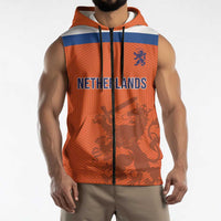 Custom World Football 2026 Netherlands Sleeveless Zip Hoodie Holland Oranje Dutch Lion - Wonder Print Shop