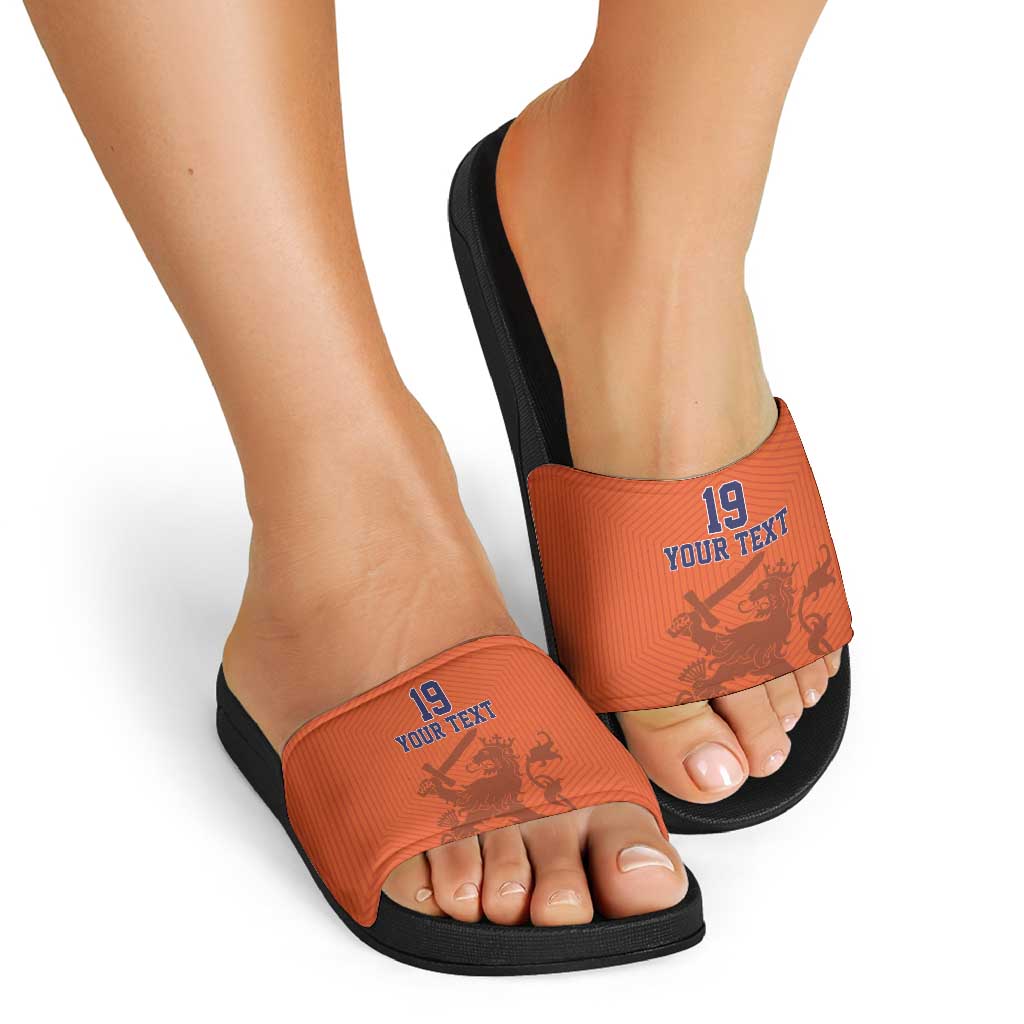 Custom World Football 2026 Netherlands Slide Sandals Holland Oranje Dutch Lion - Wonder Print Shop