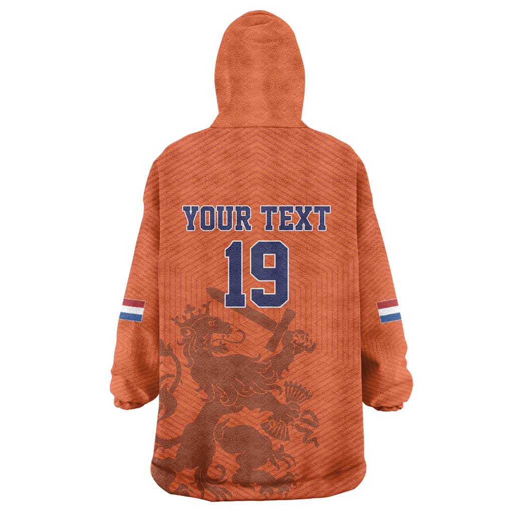 Custom World Football 2026 Netherlands Wearable Blanket Hoodie Holland Oranje Dutch Lion - Wonder Print Shop