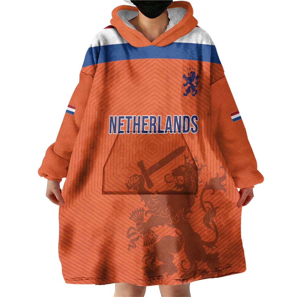 Custom World Football 2026 Netherlands Wearable Blanket Hoodie Holland Oranje Dutch Lion - Wonder Print Shop
