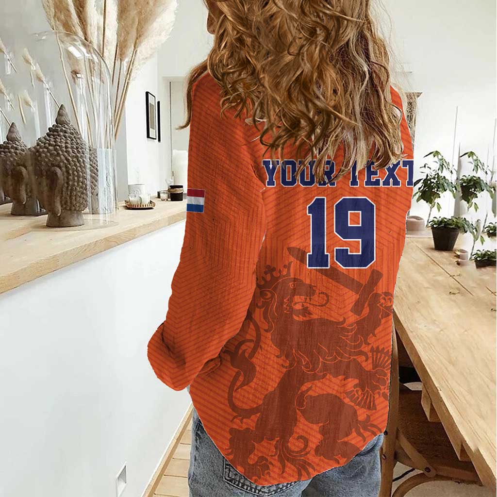 Custom World Football 2026 Netherlands Women Casual Shirt Holland Oranje Dutch Lion - Wonder Print Shop