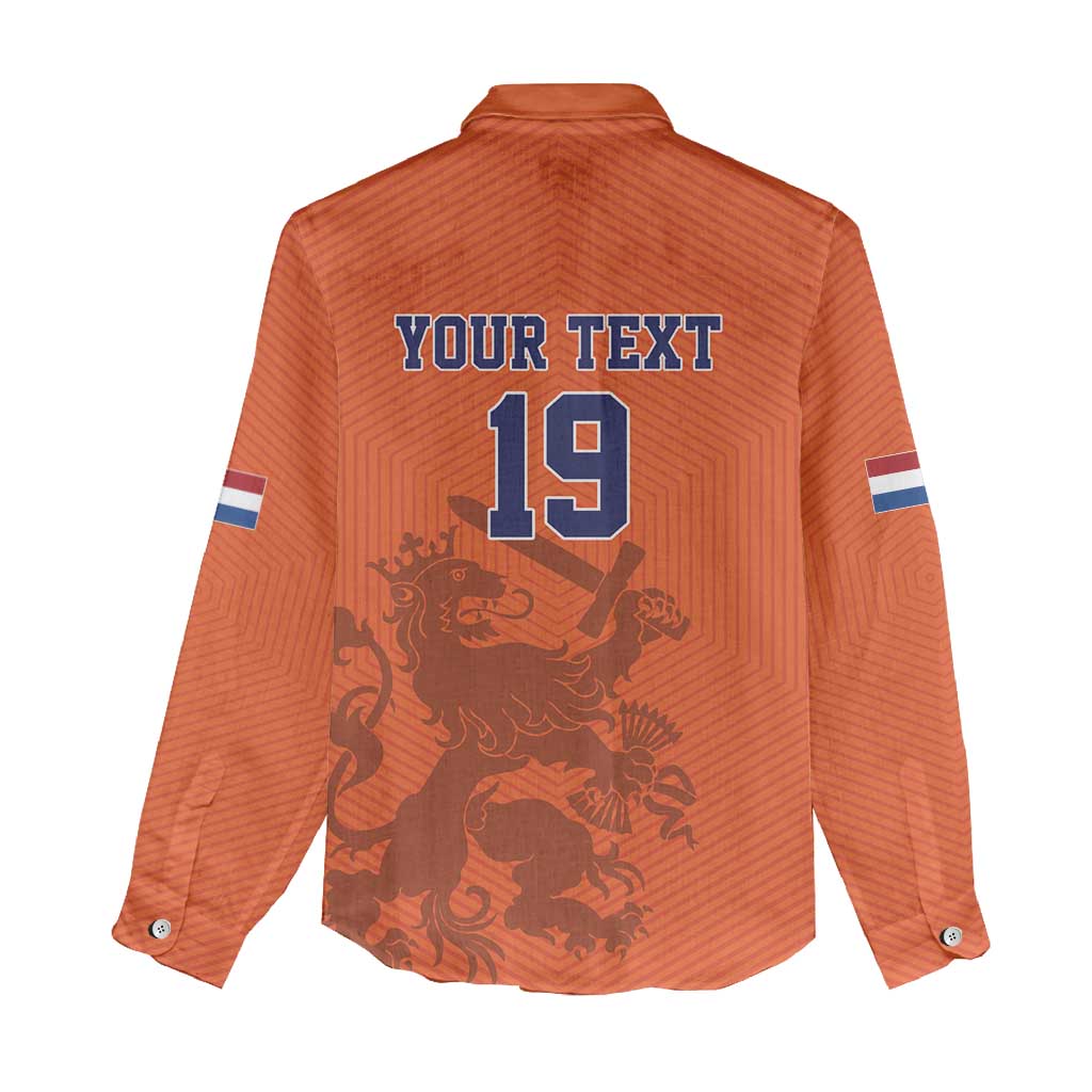 Custom World Football 2026 Netherlands Women Casual Shirt Holland Oranje Dutch Lion - Wonder Print Shop