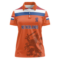 Custom World Football 2026 Netherlands Women Polo Shirt Holland Oranje Dutch Lion - Wonder Print Shop