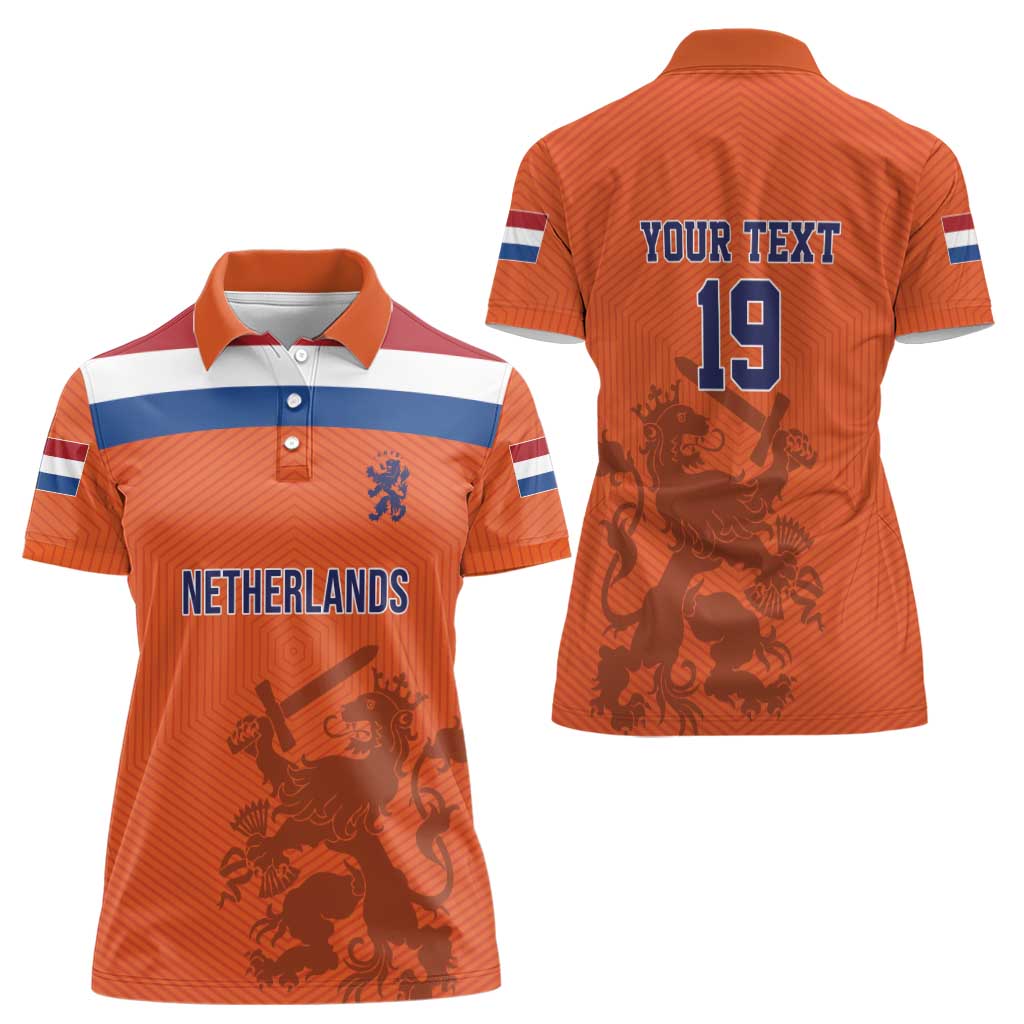 Custom World Football 2026 Netherlands Women Polo Shirt Holland Oranje Dutch Lion - Wonder Print Shop
