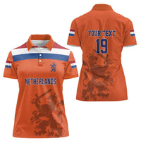 Custom World Football 2026 Netherlands Women Polo Shirt Holland Oranje Dutch Lion - Wonder Print Shop