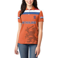 Custom World Football 2026 Netherlands Women Polo Shirt Holland Oranje Dutch Lion - Wonder Print Shop