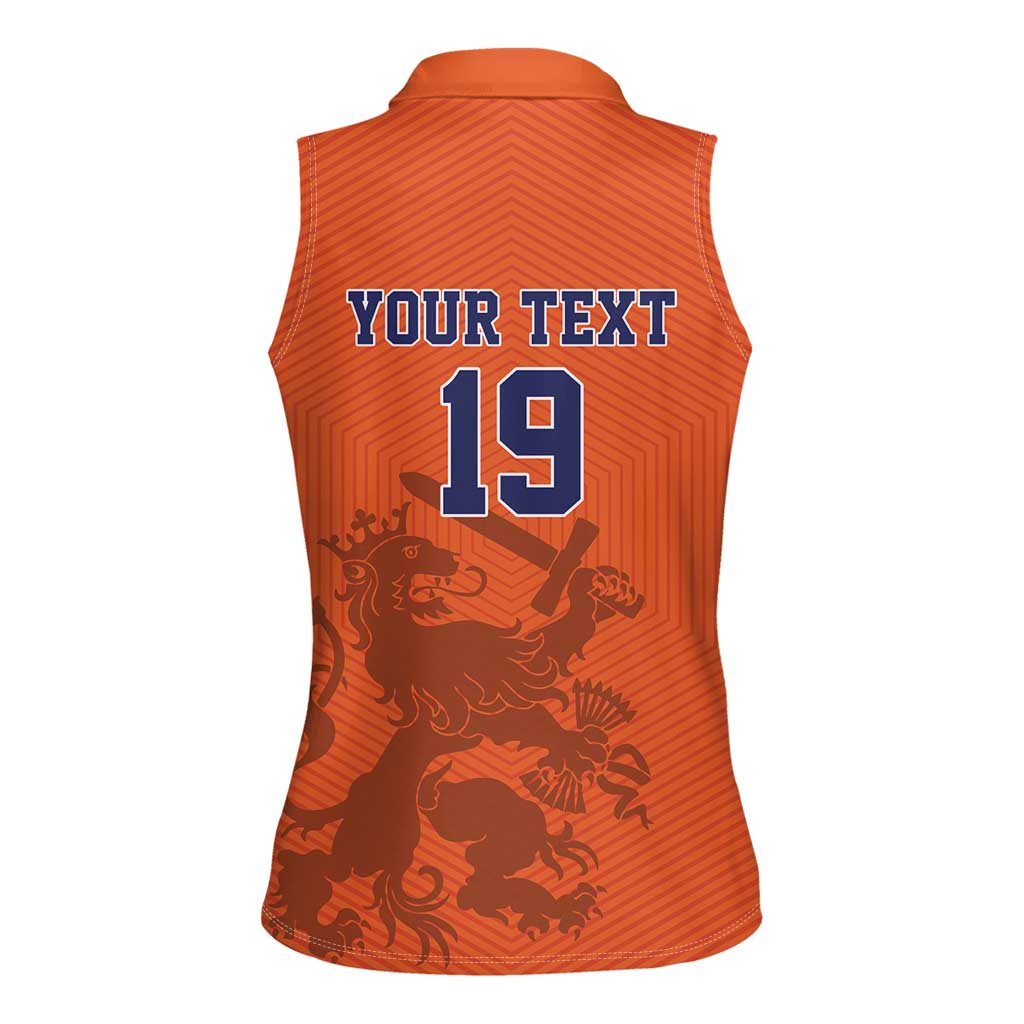 Custom World Football 2026 Netherlands Women Sleeveless Polo Shirt Holland Oranje Dutch Lion - Wonder Print Shop