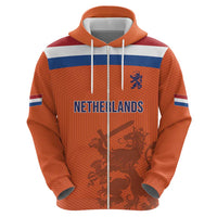 Custom World Football 2026 Netherlands Zip Hoodie Holland Oranje Dutch Lion - Wonder Print Shop