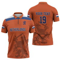 Custom World Football 2026 Netherlands Zipper Polo Shirt Holland Oranje Dutch Lion - Wonder Print Shop