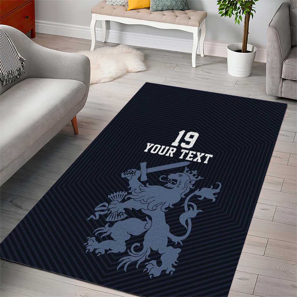 Custom World Football 2026 Netherlands Area Rug Holland Navy Dutch Lion - Wonder Print Shop