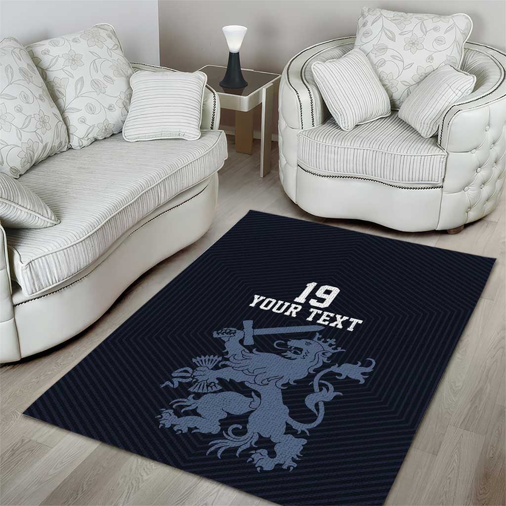 Custom World Football 2026 Netherlands Area Rug Holland Navy Dutch Lion - Wonder Print Shop