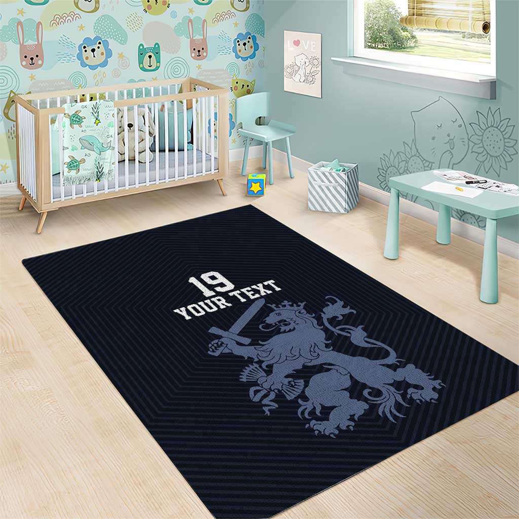 Custom World Football 2026 Netherlands Area Rug Holland Navy Dutch Lion - Wonder Print Shop