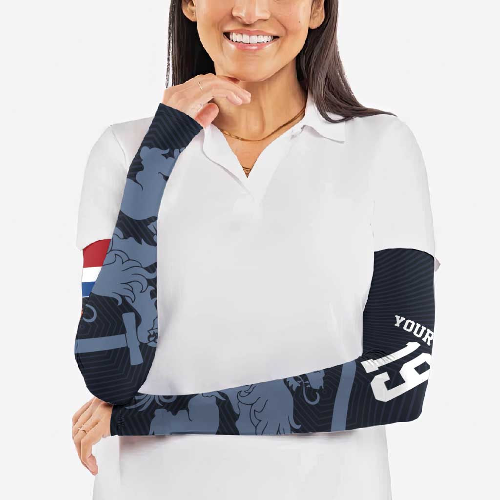 Custom World Football 2026 Netherlands Arm Sleeves Holland Navy Dutch Lion - Wonder Print Shop
