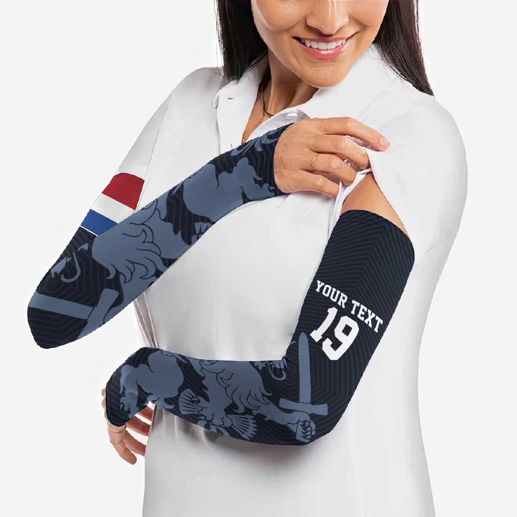 Custom World Football 2026 Netherlands Arm Sleeves Holland Navy Dutch Lion - Wonder Print Shop