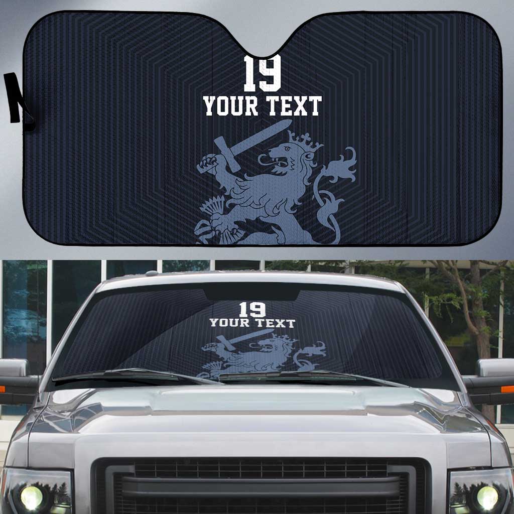Custom World Football 2026 Netherlands Auto Sun Shade Holland Navy Dutch Lion - Wonder Print Shop
