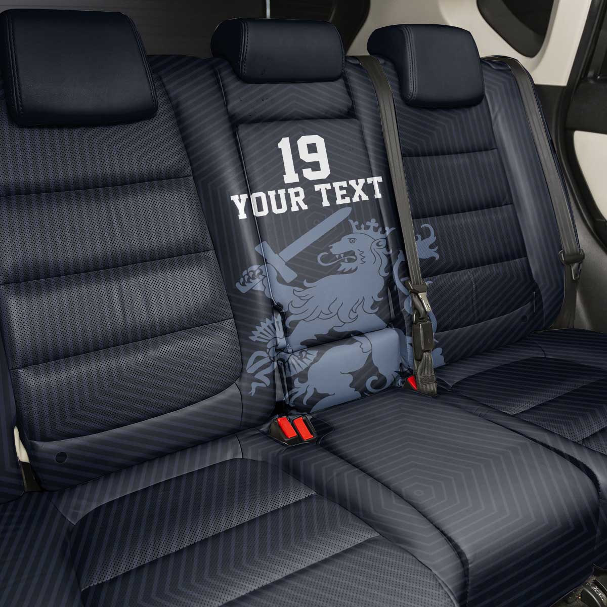Custom World Football 2026 Netherlands Back Car Seat Cover Holland Navy Dutch Lion - Wonder Print Shop