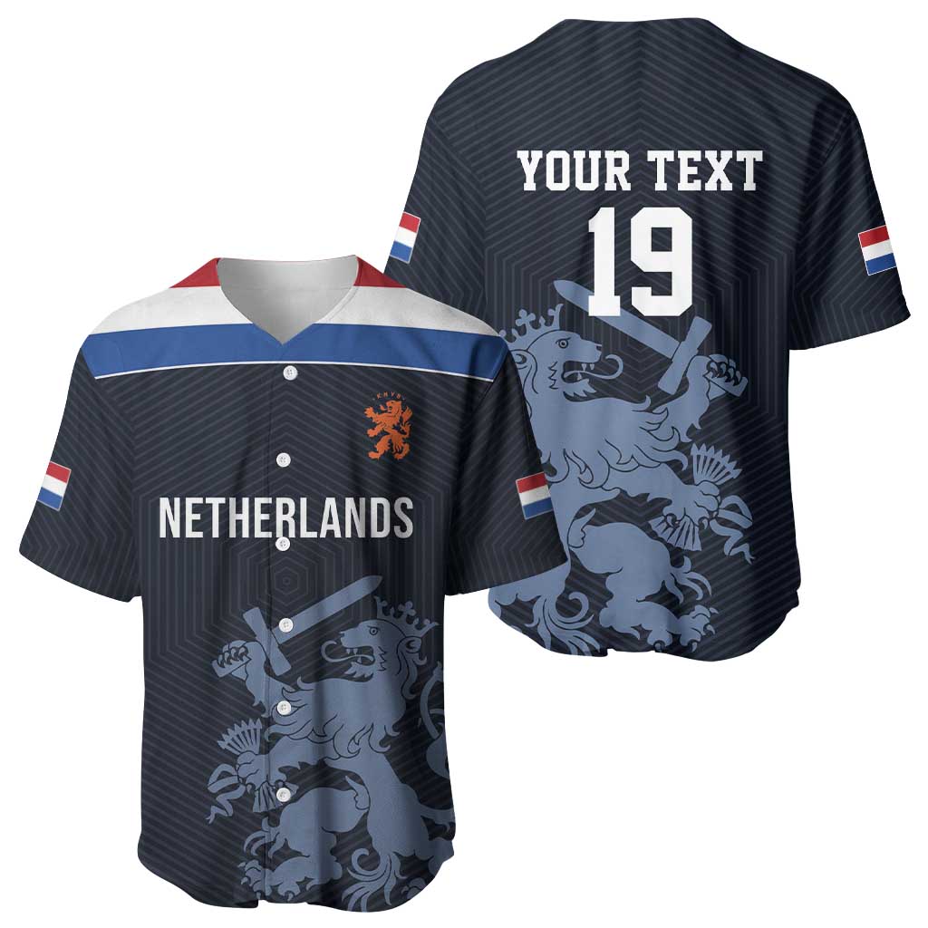 Custom World Football 2026 Netherlands Baseball Jersey Holland Navy Dutch Lion - Wonder Print Shop