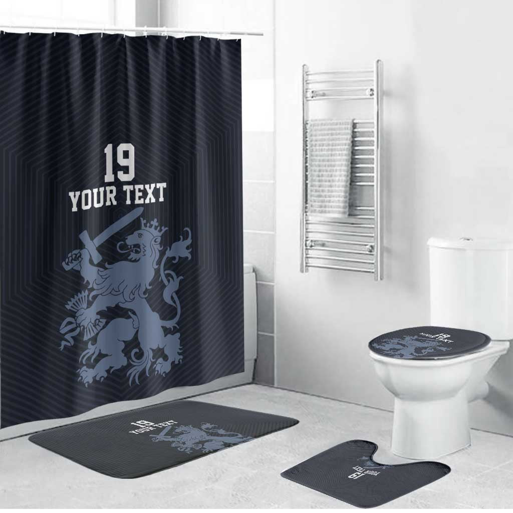 Custom World Football 2026 Netherlands Bathroom Set Holland Navy Dutch Lion - Wonder Print Shop