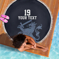 Custom World Football 2026 Netherlands Beach Blanket Holland Navy Dutch Lion - Wonder Print Shop