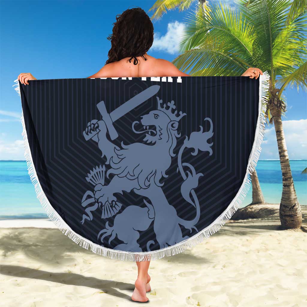 Custom World Football 2026 Netherlands Beach Blanket Holland Navy Dutch Lion - Wonder Print Shop