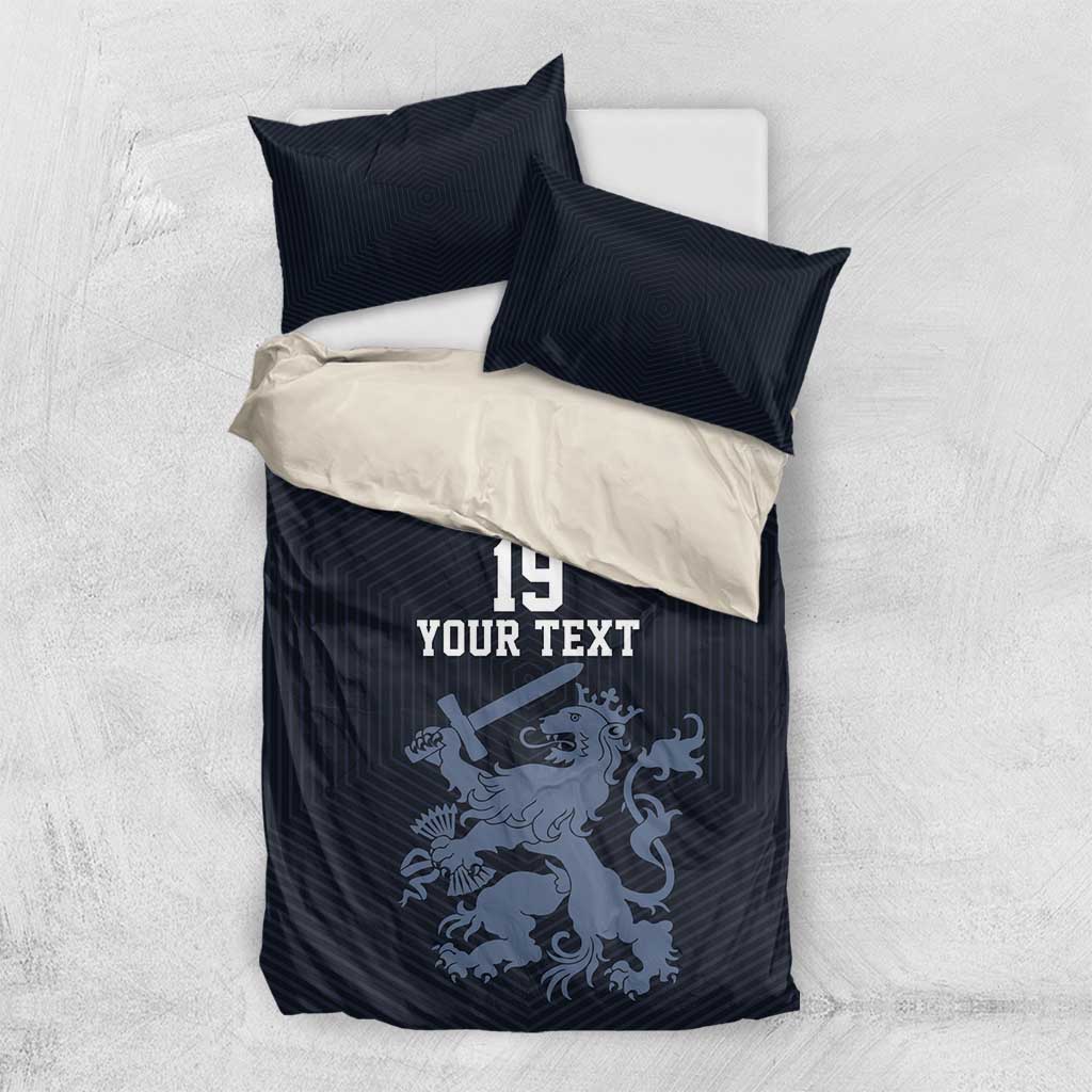 Custom World Football 2026 Netherlands Bedding Set Holland Navy Dutch Lion - Wonder Print Shop