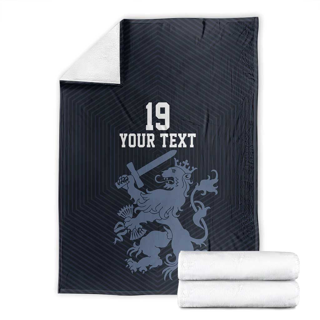 Custom World Football 2026 Netherlands Blanket Holland Navy Dutch Lion - Wonder Print Shop