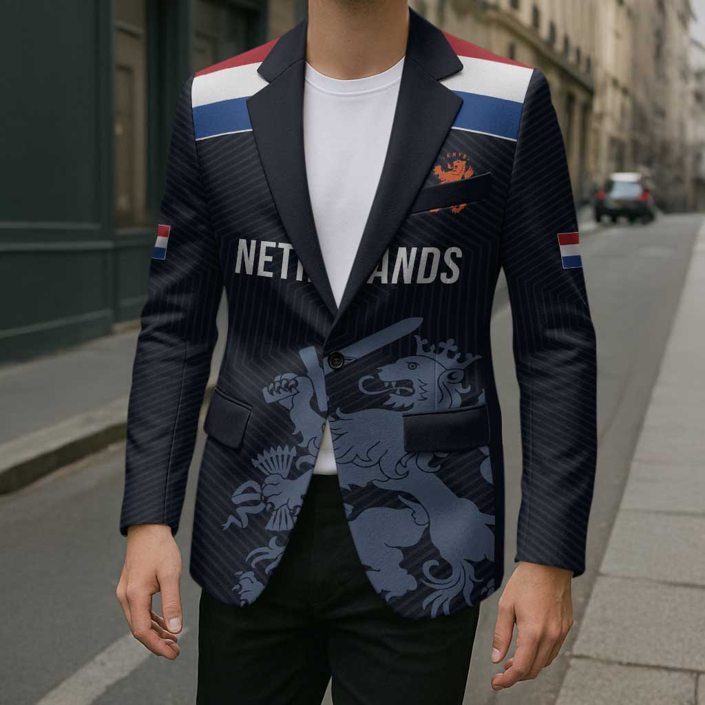 Custom World Football 2026 Netherlands Blazer Holland Navy Dutch Lion - Wonder Print Shop