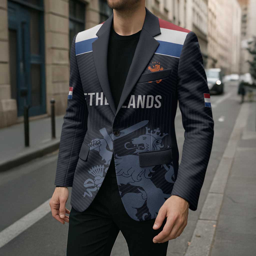 Custom World Football 2026 Netherlands Blazer Holland Navy Dutch Lion - Wonder Print Shop