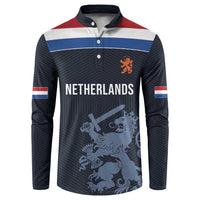 Custom World Football 2026 Netherlands Button Sweatshirt Holland Navy Dutch Lion - Wonder Print Shop