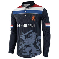Custom World Football 2026 Netherlands Button Sweatshirt Holland Navy Dutch Lion - Wonder Print Shop