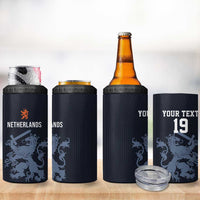Custom World Football 2026 Netherlands 4 in 1 Can Cooler Tumbler Holland Navy Dutch Lion - Wonder Print Shop
