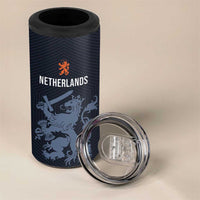 Custom World Football 2026 Netherlands 4 in 1 Can Cooler Tumbler Holland Navy Dutch Lion - Wonder Print Shop