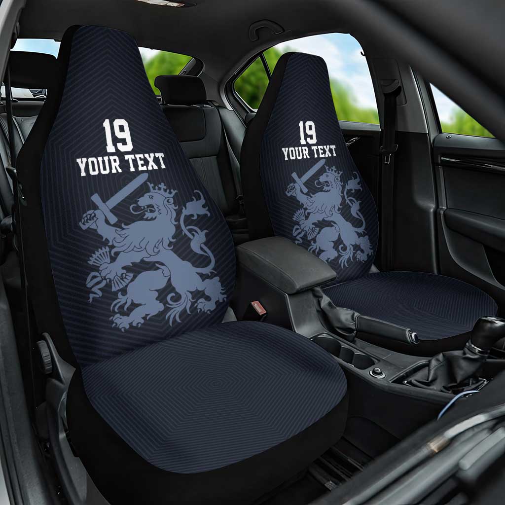 Custom World Football 2026 Netherlands Car Seat Cover Holland Navy Dutch Lion - Wonder Print Shop