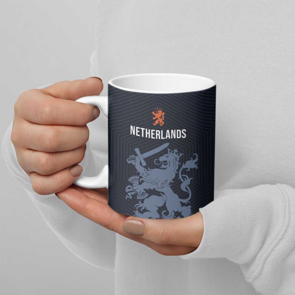 Custom World Football 2026 Netherlands Ceramic Mug Holland Navy Dutch Lion - Wonder Print Shop