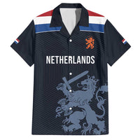Custom World Football 2026 Netherlands Family Matching Off Shoulder Maxi Dress and Hawaiian Shirt Holland Navy Dutch Lion - Wonder Print Shop