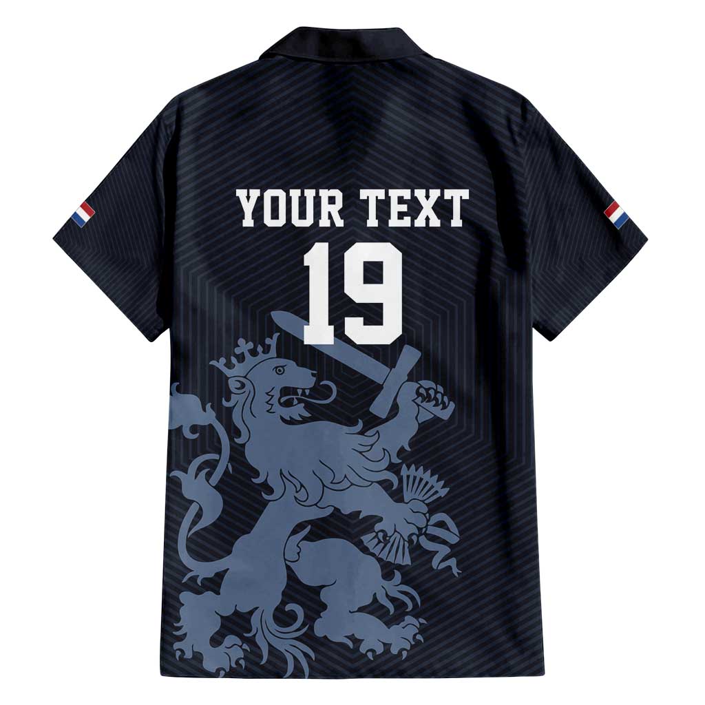 Custom World Football 2026 Netherlands Family Matching Off Shoulder Maxi Dress and Hawaiian Shirt Holland Navy Dutch Lion - Wonder Print Shop