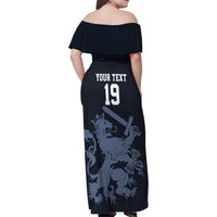 Custom World Football 2026 Netherlands Family Matching Off Shoulder Maxi Dress and Hawaiian Shirt Holland Navy Dutch Lion - Wonder Print Shop