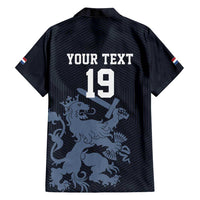 Custom World Football 2026 Netherlands Family Matching Puletasi and Hawaiian Shirt Holland Navy Dutch Lion - Wonder Print Shop