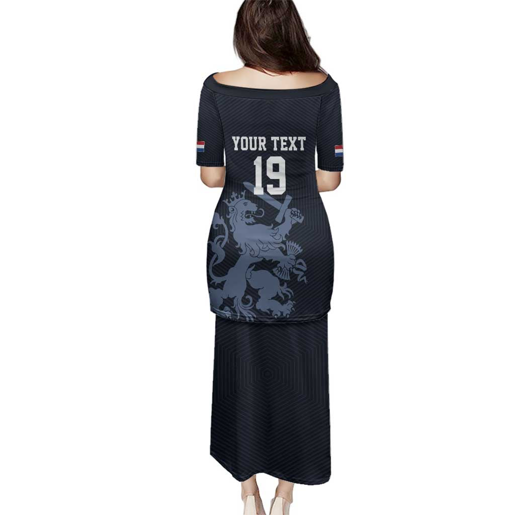 Custom World Football 2026 Netherlands Family Matching Puletasi and Hawaiian Shirt Holland Navy Dutch Lion - Wonder Print Shop