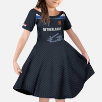 Custom World Football 2026 Netherlands Family Matching Summer Maxi Dress and Hawaiian Shirt Holland Navy Dutch Lion - Wonder Print Shop