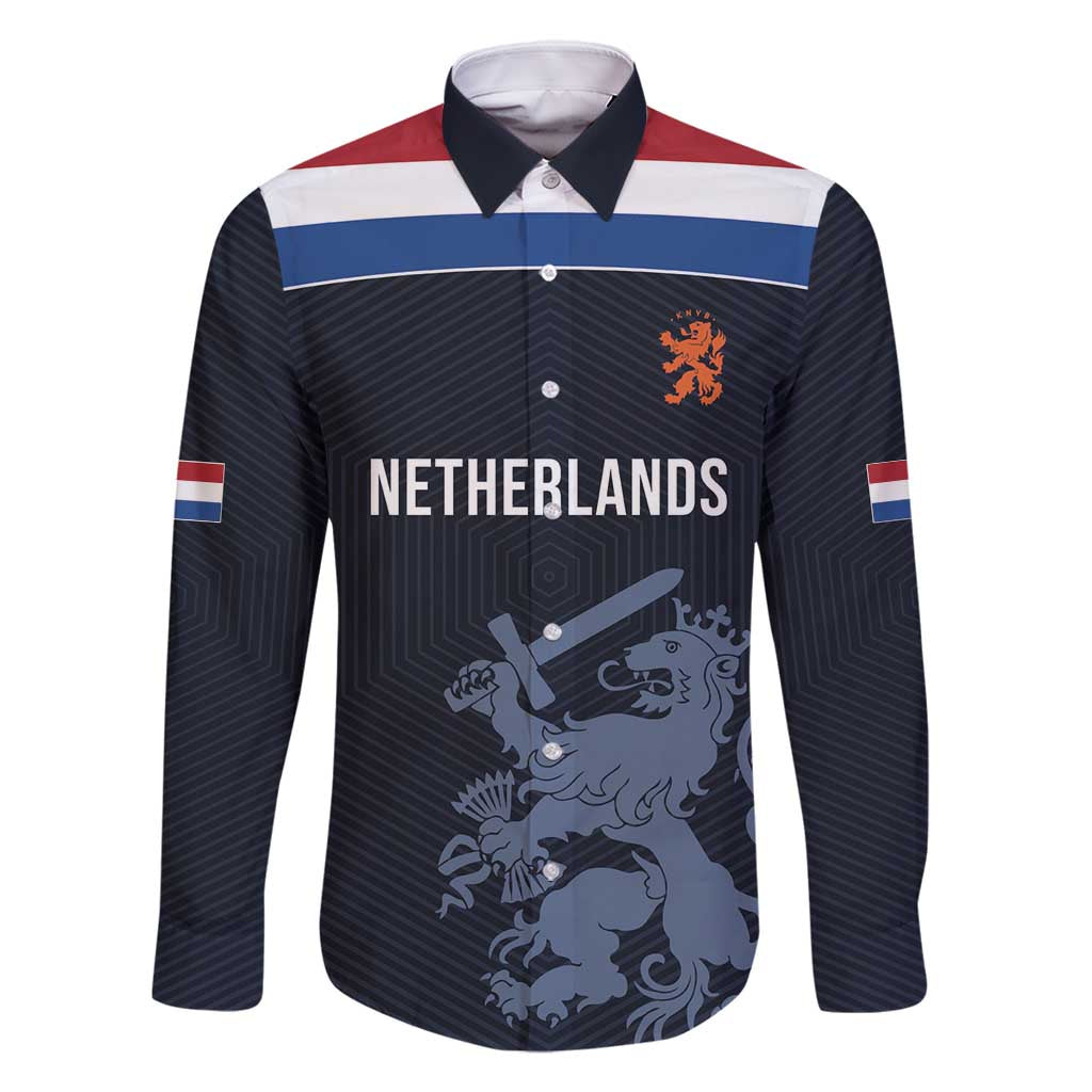 Custom World Football 2026 Netherlands Family Matching Summer Maxi Dress and Hawaiian Shirt Holland Navy Dutch Lion - Wonder Print Shop