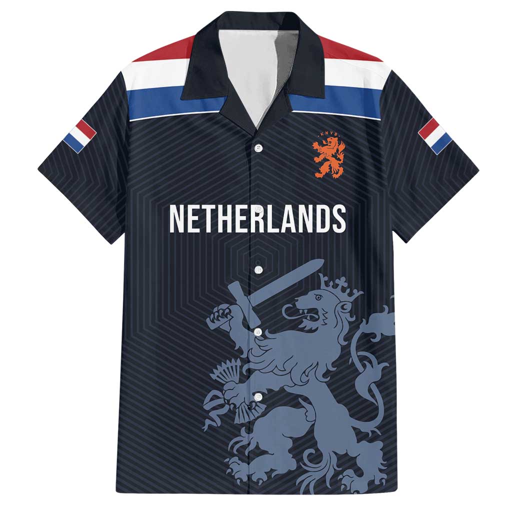 Custom World Football 2026 Netherlands Hawaiian Shirt Holland Navy Dutch Lion - Wonder Print Shop